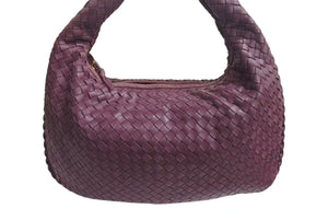 BOTTEGA VENETA ボッテガヴェネタ イントレチャート ホーボー ワンショルダーバッグ レザー パープル ゴールド金具 美品 中古 4b002249