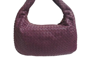 BOTTEGA VENETA ボッテガヴェネタ イントレチャート ホーボー ワンショルダーバッグ レザー パープル ゴールド金具 美品 中古 4b002249
