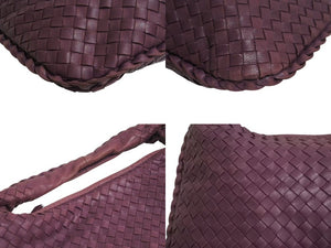 BOTTEGA VENETA ボッテガヴェネタ イントレチャート ホーボー ワンショルダーバッグ レザー パープル ゴールド金具 美品 中古 4b002249
