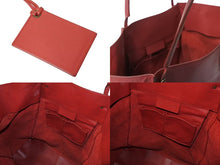 Load image into Gallery viewer, BALENCIAGA バレンシアガ ペーパー トートバッグ 338582 レザー レッド ゴールド金具 美品 中古 4b002255