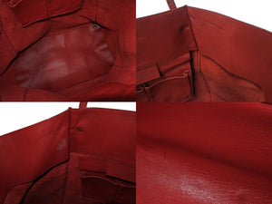 BALENCIAGA バレンシアガ ペーパー トートバッグ 338582 レザー レッド ゴールド金具 美品 中古 4b002255