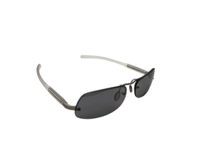 極美品 PRADA プラダ リムレス サングラス SPR 55A 2AC-5A1 クリア グレー プラスチック イタリア製 中古 4b002257