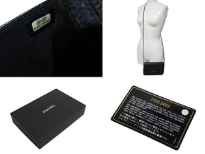 新品同様 CHANEL シャネル チェーンウォレット 長財布 AP0250 23番台 ココマーク キャビアスキン ブラック シルバー金具 中古 4b002263