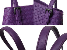 Load image into Gallery viewer, BOTTEGAVENETA ボッテガヴェネタ イントレチャート チェスタ レザー トートバッグ パープル ワンショルダー 紫 鞄 美品 中古 4b002264