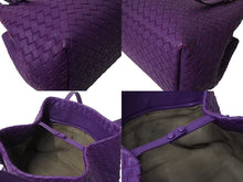 Load image into Gallery viewer, BOTTEGAVENETA ボッテガヴェネタ イントレチャート チェスタ レザー トートバッグ パープル ワンショルダー 紫 鞄 美品 中古 4b002264