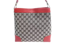 Load image into Gallery viewer, GUCCI グッチ ワンショルダーバッグ GG キャンバス 柄 001998 GG柄 ゴールド金具 ブラウン ベージュ レッド 美品 中古 4b002265