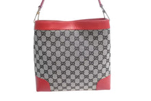 Load image into Gallery viewer, GUCCI グッチ ワンショルダーバッグ GG キャンバス 柄 001998 GG柄 ゴールド金具 ブラウン ベージュ レッド 美品 中古 4b002265