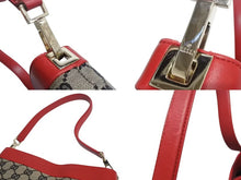 Load image into Gallery viewer, GUCCI グッチ ワンショルダーバッグ GG キャンバス 柄 001998 GG柄 ゴールド金具 ブラウン ベージュ レッド 美品 中古 4b002265