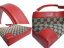 Load image into Gallery viewer, GUCCI グッチ ワンショルダーバッグ GG キャンバス 柄 001998 GG柄 ゴールド金具 ブラウン ベージュ レッド 美品 中古 4b002265
