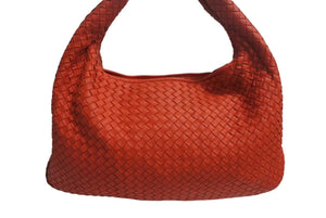 BOTTEGA VENETA ボッテガヴェネタ イントレチャート ホーボー ワンショルダーバッグ 115653 レザー レッド 美品 中古 4b002267