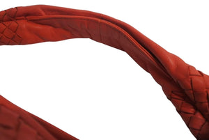 BOTTEGA VENETA ボッテガヴェネタ イントレチャート ホーボー ワンショルダーバッグ 115653 レザー レッド 美品 中古 4b002267