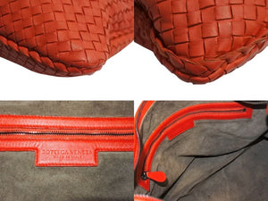 BOTTEGA VENETA ボッテガヴェネタ イントレチャート ホーボー ワンショルダーバッグ 115653 レザー レッド 美品 中古 4b002267