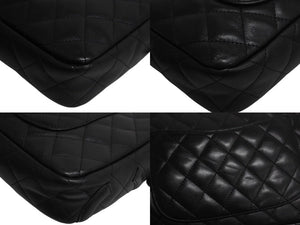 CHANEL シャネル カンボンライン ショルダーバッグ ココマーク ターンロック 9番台 レザー ブラック シルバー金具 美品 中古 4b002268
