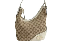 Load image into Gallery viewer, GUCCI グッチ インターロッキング ホワイト ブラウン ゴールド金具 182491 GGキャンバス ショルダーバッグ 美品 中古 4b002269