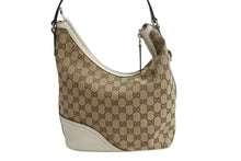 Load image into Gallery viewer, GUCCI グッチ インターロッキング ホワイト ブラウン ゴールド金具 182491 GGキャンバス ショルダーバッグ 美品 中古 4b002269