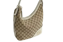Load image into Gallery viewer, GUCCI グッチ インターロッキング ホワイト ブラウン ゴールド金具 182491 GGキャンバス ショルダーバッグ 美品 中古 4b002269