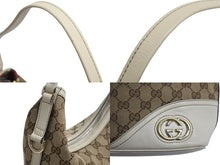 Load image into Gallery viewer, GUCCI グッチ インターロッキング ホワイト ブラウン ゴールド金具 182491 GGキャンバス ショルダーバッグ 美品 中古 4b002269