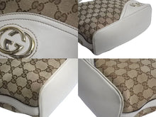 Load image into Gallery viewer, GUCCI グッチ インターロッキング ホワイト ブラウン ゴールド金具 182491 GGキャンバス ショルダーバッグ 美品 中古 4b002269