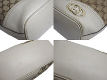 Load image into Gallery viewer, GUCCI グッチ インターロッキング ホワイト ブラウン ゴールド金具 182491 GGキャンバス ショルダーバッグ 美品 中古 4b002269