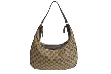 GUCCI グッチ ワンショルダー ハンドバック 153010 GGキャンバス GG柄ブラウン ベージュ ゴールド金具 美品 中古 4b002271