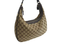Load image into Gallery viewer, GUCCI グッチ ワンショルダー ハンドバック 153010 GGキャンバス GG柄ブラウン ベージュ ゴールド金具 美品 中古 4b002271