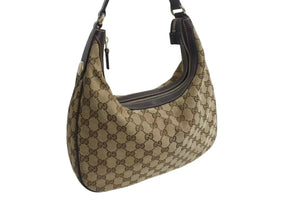 GUCCI グッチ ワンショルダー ハンドバック 153010 GGキャンバス GG柄ブラウン ベージュ ゴールド金具 美品 中古 4b002271