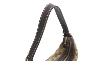 GUCCI グッチ ワンショルダー ハンドバック 153010 GGキャンバス GG柄ブラウン ベージュ ゴールド金具 美品 中古 4b002271