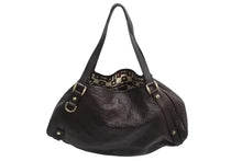 Load image into Gallery viewer, GUCCI グッチ アビー トートバッグ レザー 130736 ゴールド金具 グッチシマ 茶 ブラウン GG柄 美品 中古 4b002272