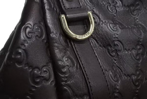GUCCI グッチ アビー トートバッグ レザー 130736 ゴールド金具 グッチシマ 茶 ブラウン GG柄 美品 中古 4b002272