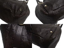 Load image into Gallery viewer, GUCCI グッチ アビー トートバッグ レザー 130736 ゴールド金具 グッチシマ 茶 ブラウン GG柄 美品 中古 4b002272