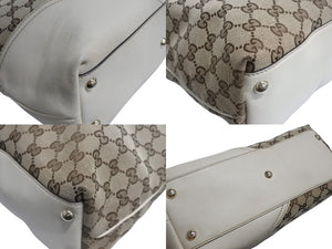 GUCCI グッチ ハンドバッグ 182492 ブラウン ベージュ GGスプリームキャンバス レザー 美品 中古 4b002273
