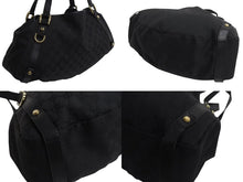 Load image into Gallery viewer, GUCCI グッチ ハンドバッグ GGスプリームキャンバス 130736 GG柄 ブラック 黒 レザー ゴールド金具 美品 中古 4b002274