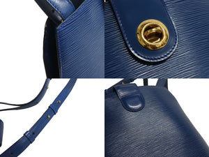LOUIS VUITTON ルイヴィトン クリュニー ショルダーバッグ M52255 エピ レザー ブルー ゴールド金具 美品 中古 4b002275