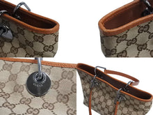 Load image into Gallery viewer, GUCCI グッチ ハンドバッグ 120844 ブラウン ベージュ GGスプリームキャンバス レザー シルバー金具 美品 中古 4b002276