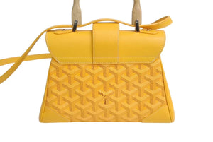 極美品 GOYARD ゴヤール サイゴン ミニ ソフトバッグ 2WAY ハンドバッグ SAIGONMINTY08CL08P イエロー シルバー金具 中古 4b002277