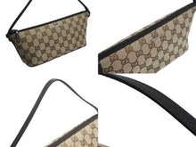 Load image into Gallery viewer, GUCCI グッチ ハンドバッグ 07198 ブラウン ベージュ GGスプリームキャンバス レザー シルバー金具 美品 中古 4b002278