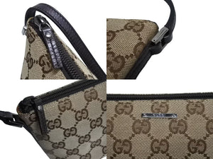 GUCCI グッチ ハンドバッグ 07198 ブラウン ベージュ GGスプリームキャンバス レザー シルバー金具 美品 中古 4b002278