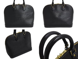 LOUIS VUITTON ルイヴィトン アルマPM ハンドバッグ M52142 エピ レザー ブラック ゴールド金具 美品 中古 4b002279