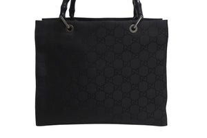 GUCCI グッチ ハンドバッグ 0021010 GGスプリームキャンバス バンブー ブラック シルバー金具 イタリア製 良品 中古 4b002280