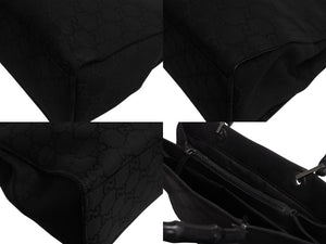 GUCCI グッチ ハンドバッグ 0021010 GGスプリームキャンバス バンブー ブラック シルバー金具 イタリア製 良品 中古 4b002280