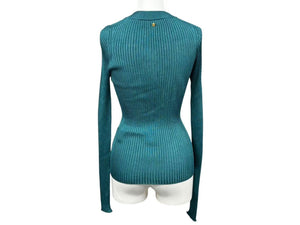 極美品 GIANNI VERSACE ジャンニ ヴェルサーチ レーヨンカットソー グリーン サイズ36 中古 4b002286 