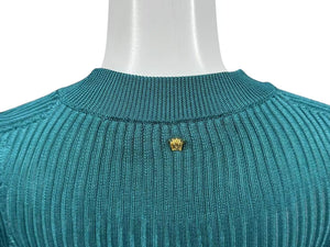 極美品 GIANNI VERSACE ジャンニ ヴェルサーチ レーヨンカットソー グリーン サイズ36 中古 4b002286 