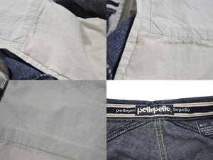 PellePelle ペレペレ パッチワーク デニム ハーフパンツ サイズ32 コットン ネイビー 美品 中古 4b002287