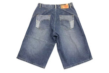 Load image into Gallery viewer, PellePelle ペレペレ パッチワーク デニム ハーフパンツ サイズ32 コットン ネイビー 美品 中古 4b002287