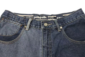 PellePelle ペレペレ パッチワーク デニム ハーフパンツ サイズ32 コットン ネイビー 美品 中古 4b002287