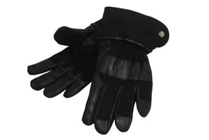 未使用 CHROME HEARTS クロムハーツ レザーグローブ サイズL CHプラスパッチ クロスボールボタン 6パッチ シルバー925 中古 4b002296 