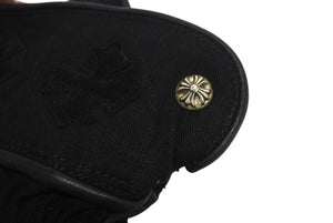 未使用 CHROME HEARTS クロムハーツ レザーグローブ サイズL CHプラスパッチ クロスボールボタン 6パッチ シルバー925 中古 4b002296 