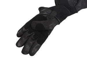 未使用 CHROME HEARTS クロムハーツ レザーグローブ サイズL CHプラスパッチ クロスボールボタン 6パッチ シルバー925 中古 4b002296 