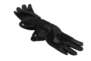 未使用 CHROME HEARTS クロムハーツ レザーグローブ サイズL CHプラスパッチ クロスボールボタン 6パッチ シルバー925 中古 4b002296 