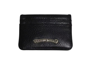未使用 CHROME HEARTS クロムハーツ DOUBLE SIDE ダブルサイド レザーカードケース ダガー装飾 レザー シルバー925 中古 4b002298 